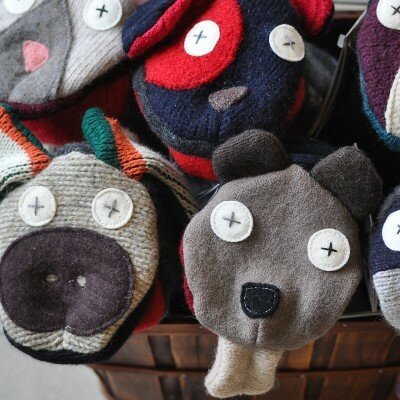 Baby Gifts - Recycled sweater sock puppets by Cate & Levi.