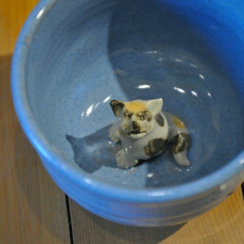 Baby Gifts - Baby cups with animal sculptures by Muriel Sibley.