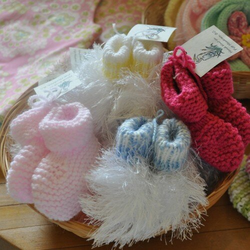 Baby Gifts - Baby booties by Laura Stark.